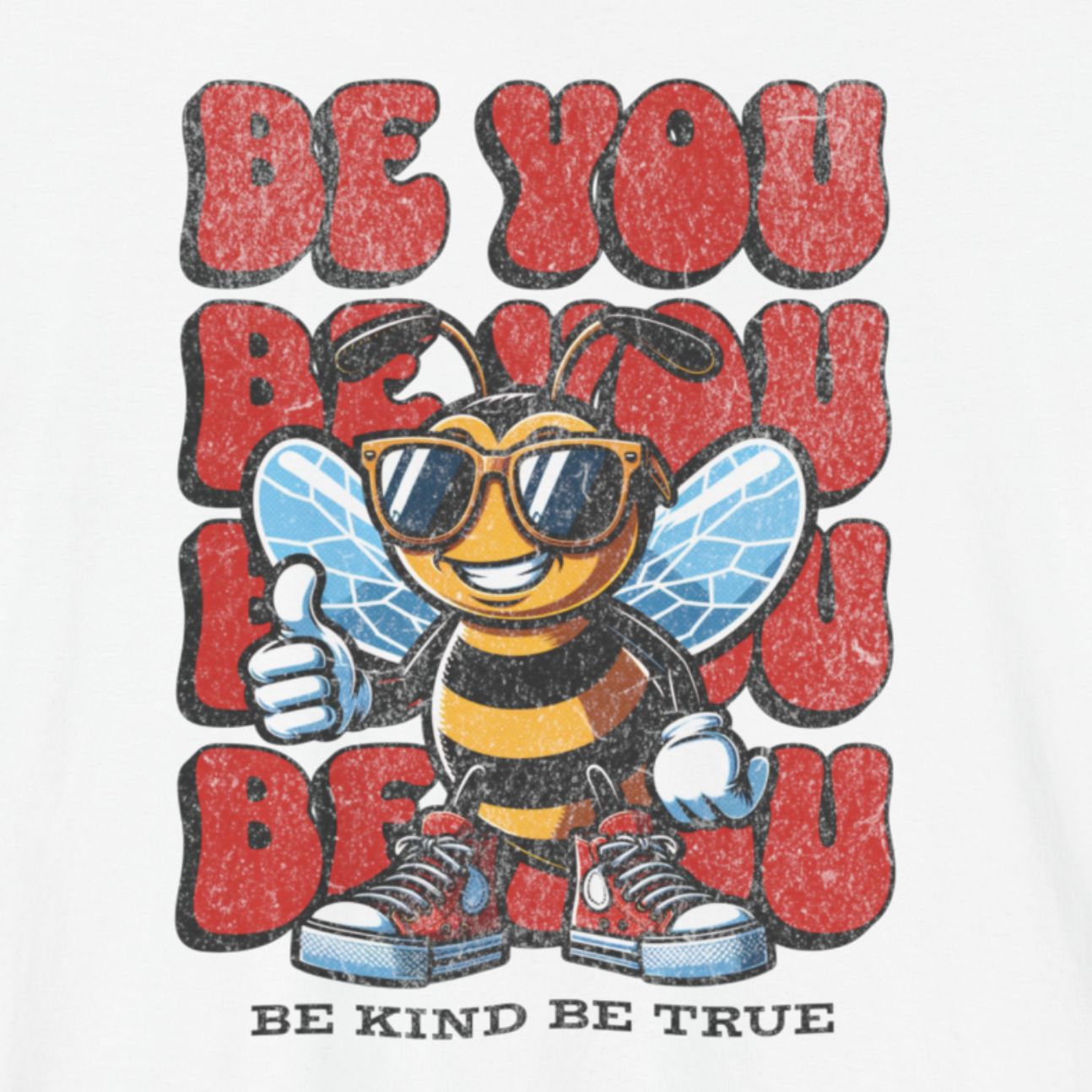 Distressed Be You, Be Kind, Be True Bee Tee